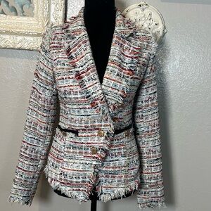 Walter Baker Multi-Color Tweed  Blazer with Gold Buttons